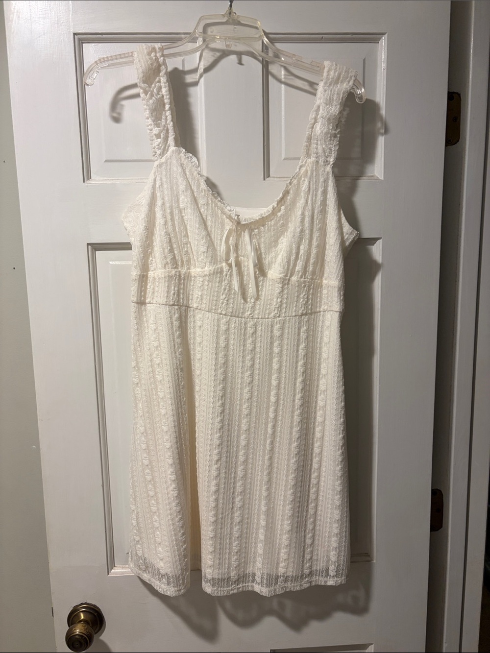 No Boundaries Cream Lace Mini Dress with Braided Straps